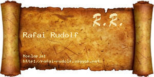 Rafai Rudolf névjegykártya